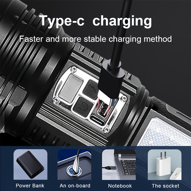 Camping Flashlight Long Range LED Rechargeable