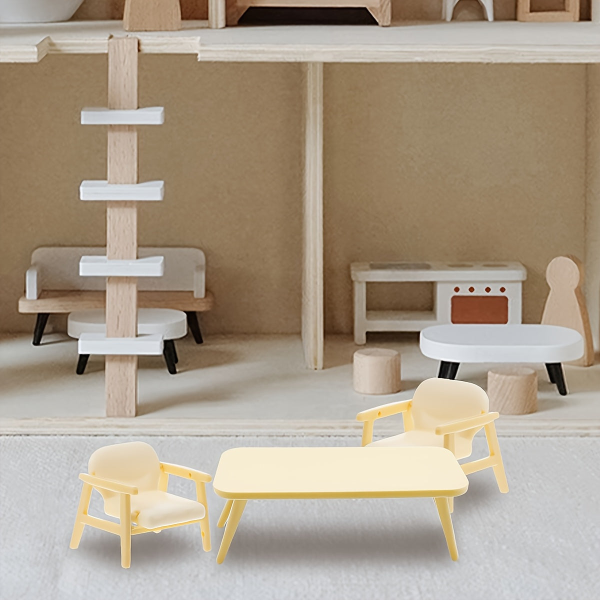 Mini Table and Chair Set for Miniature Décor (3 pcs)