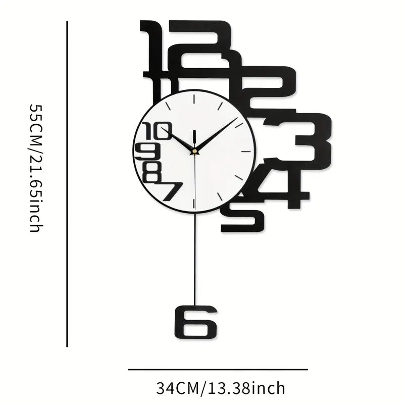 Modern Minimalist Metal Wood Wall Clock