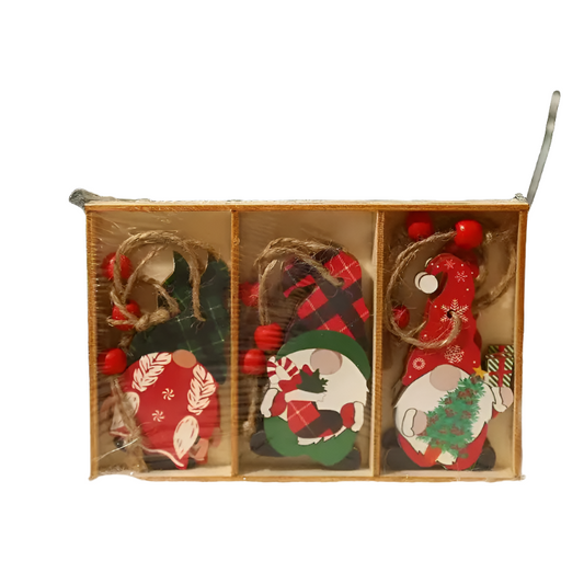 9pcs Festive Christmas Wooden Hanging Box - Decorating and Gifting