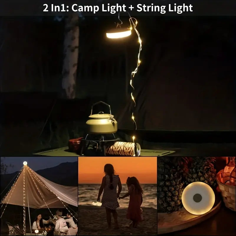 Portable Camping String Light: 2-in-1 USB Rechargeable LED