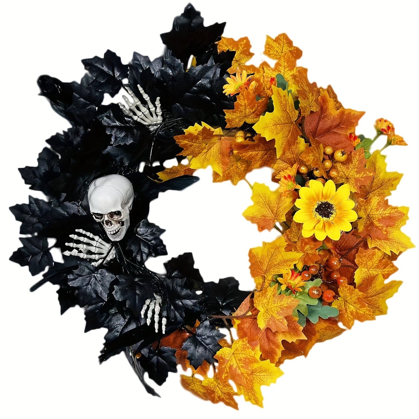 Skull Halloween Wreath Door Decor