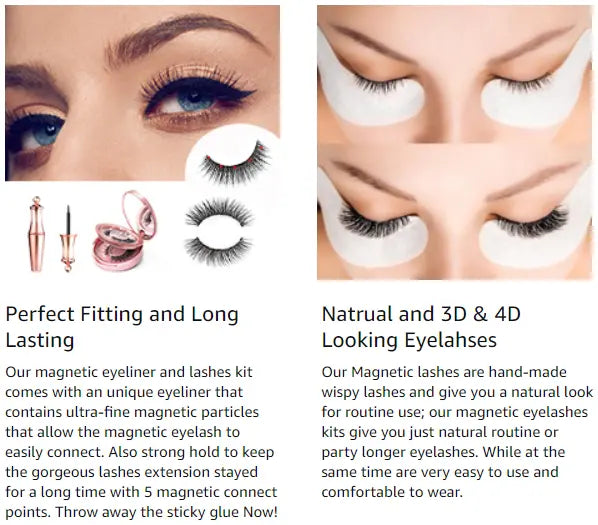 5 Pairs Magnetic Eyelashes And Eyeliner Kit Reusable 3D Magnetic False Lashes Extension No Glue Needed