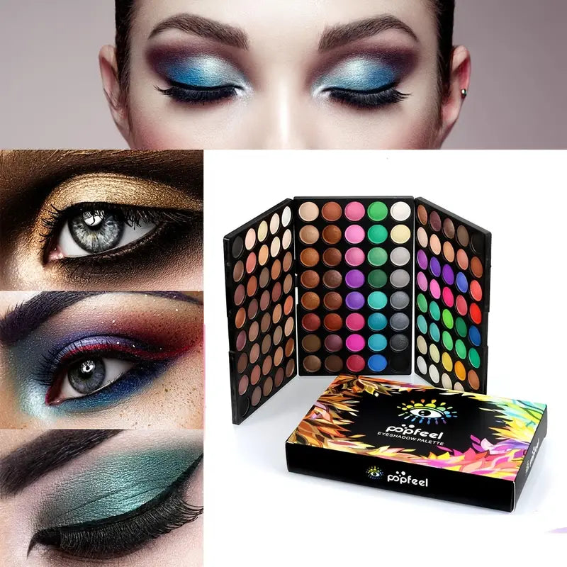 Glam with the POPFEEL Mini Eyeshadow Palette 3-in-1 Set. Create Stunning Eyes Professional Precision