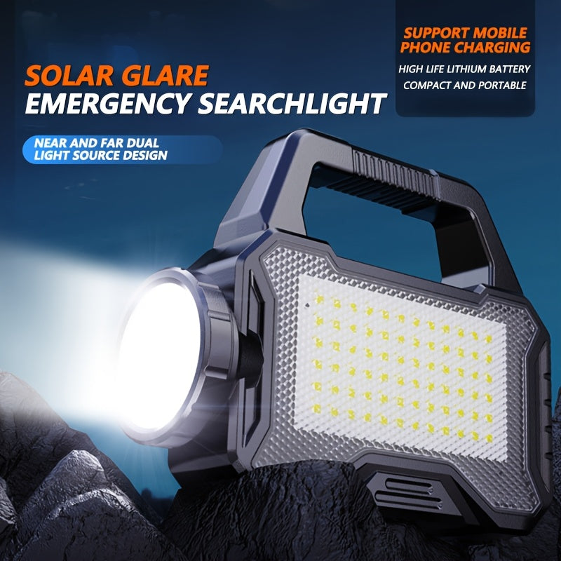 Rechargeable Portable Solar LED Flashlight (1200mAh)