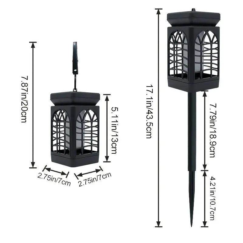4Pcs Flame Flickering Solar Lantern | IP65 Waterproof Outdoor Lights