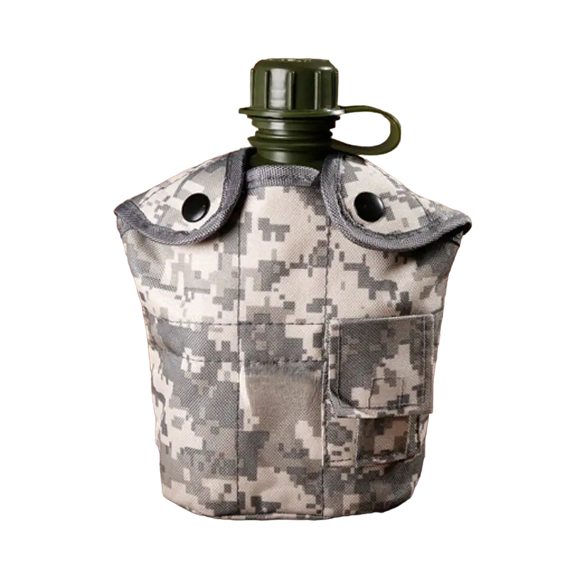 Tactical Camping Kettle: 3-in-1 Thermal Insulation, ACU Digital Camo, 1L Capacity