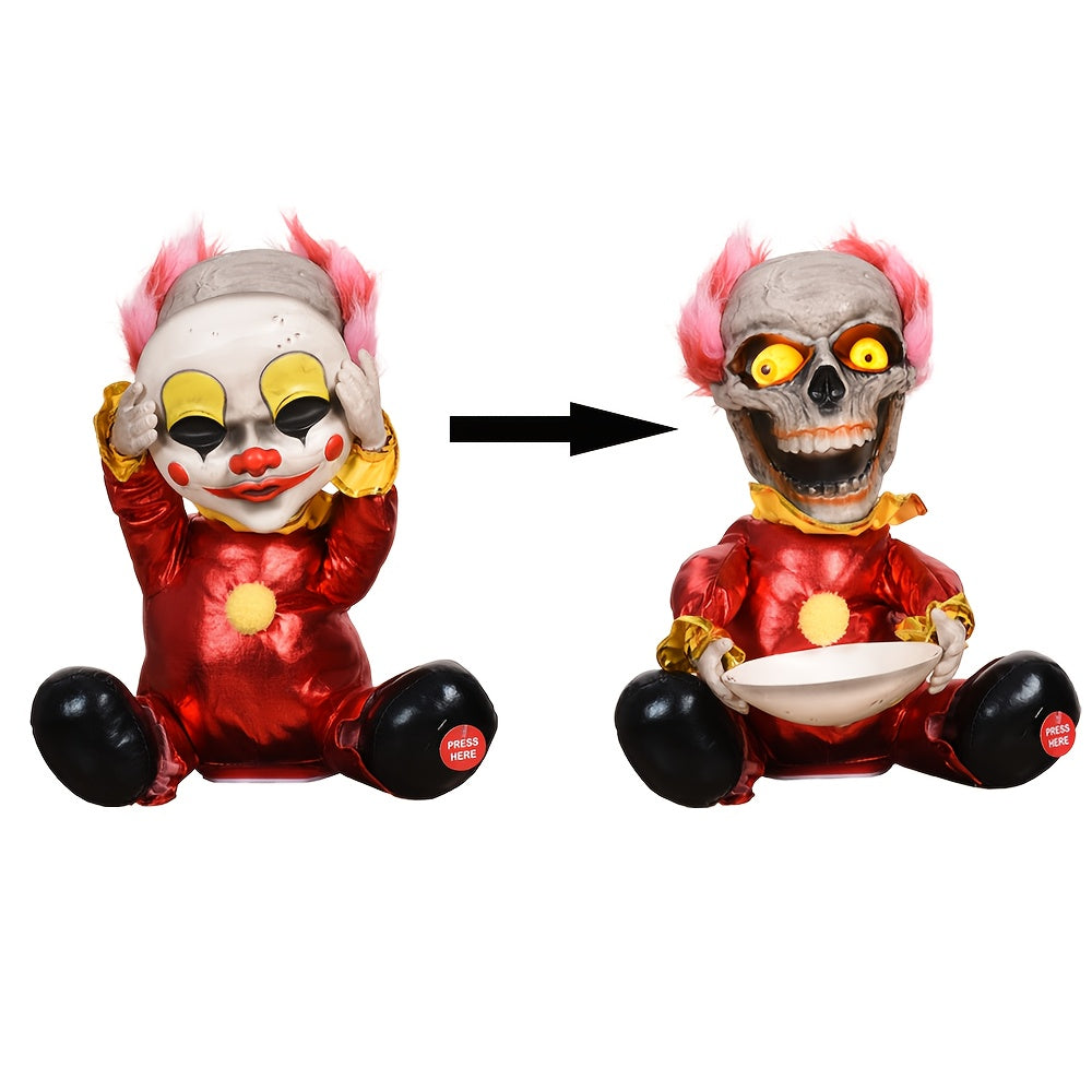 Talking Skull Clown Halloween Decoration