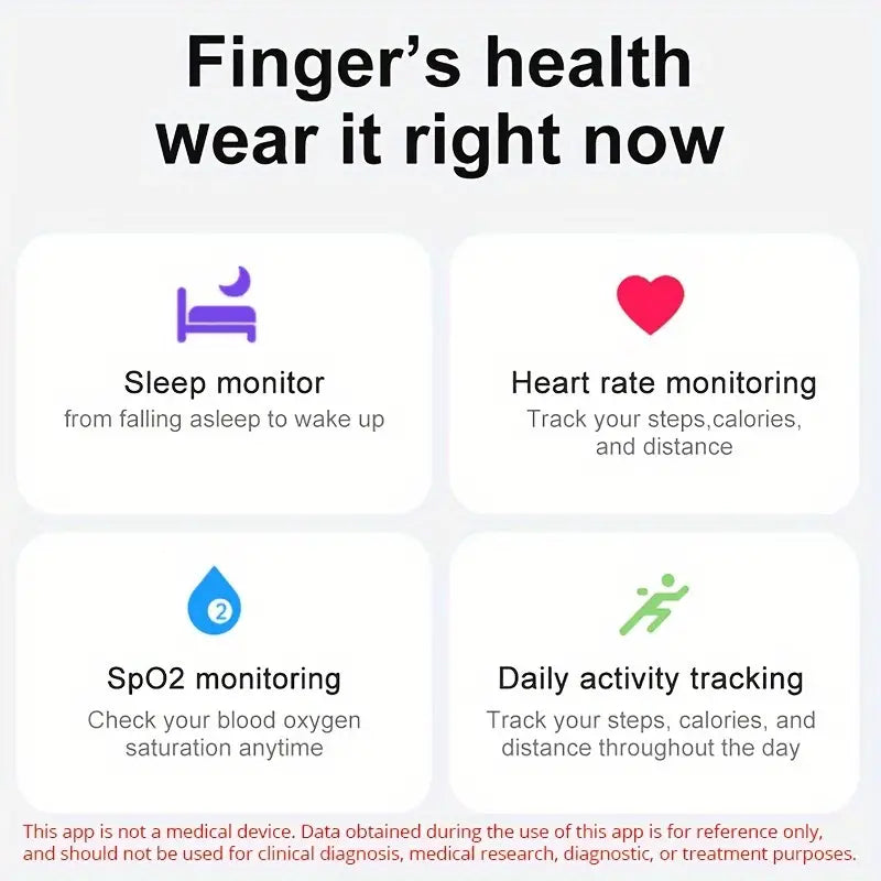 Smart Ring Fitness Tracker - Stainless Steel Workout Smart Ring