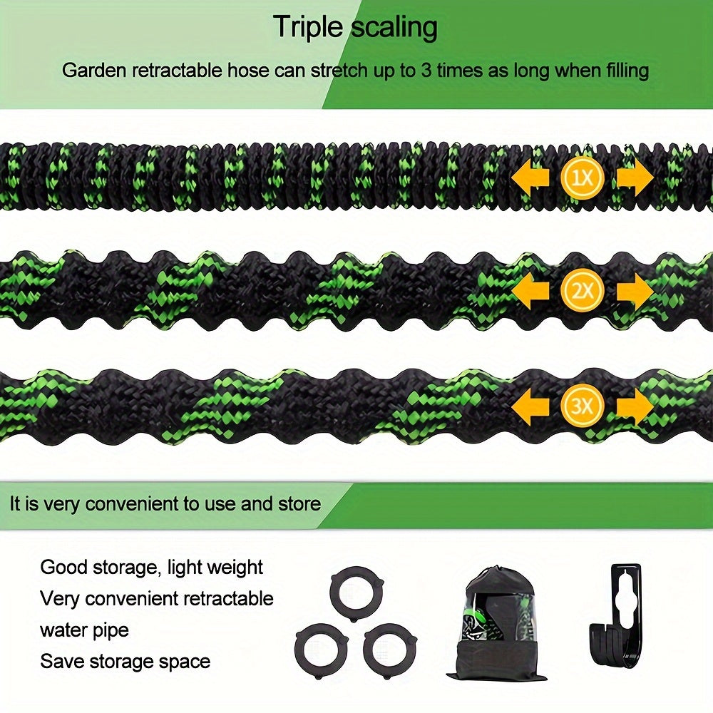 Expandable Garden Hose with 10-Function Spray Nozzle