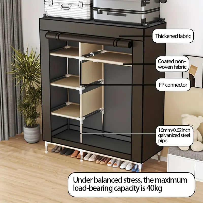 Modern Clothes Storage Wardrobe with Dustproof Cover