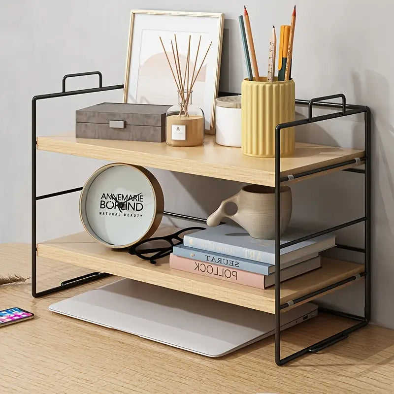 Two tiers of organization await you with our desktop rack