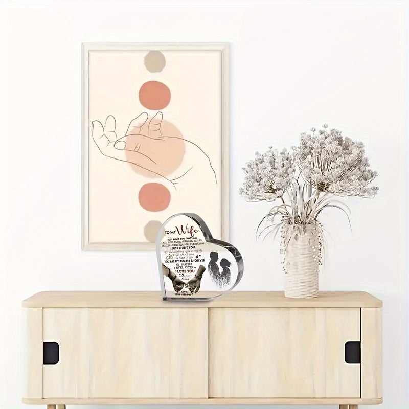 Heart Shaped Acrylic Plaque Romantic Gift Keepsake