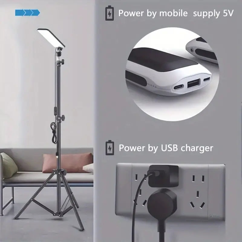 Black Matte Portable Outdoor Camping Lamp with USB Charging