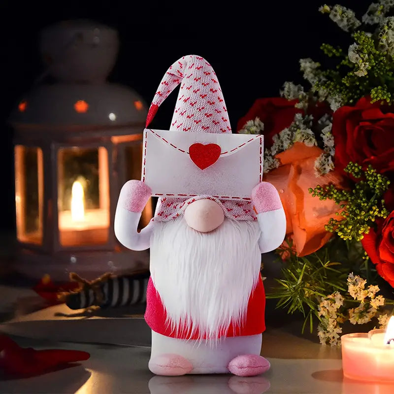 Valentine's Day Gnome Plush Doll Decorations - Set of 2