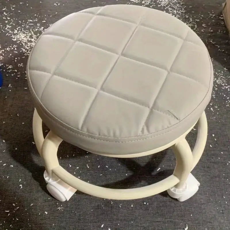 Step Up Your Decor Game with a Trendy Round Rolling Stool