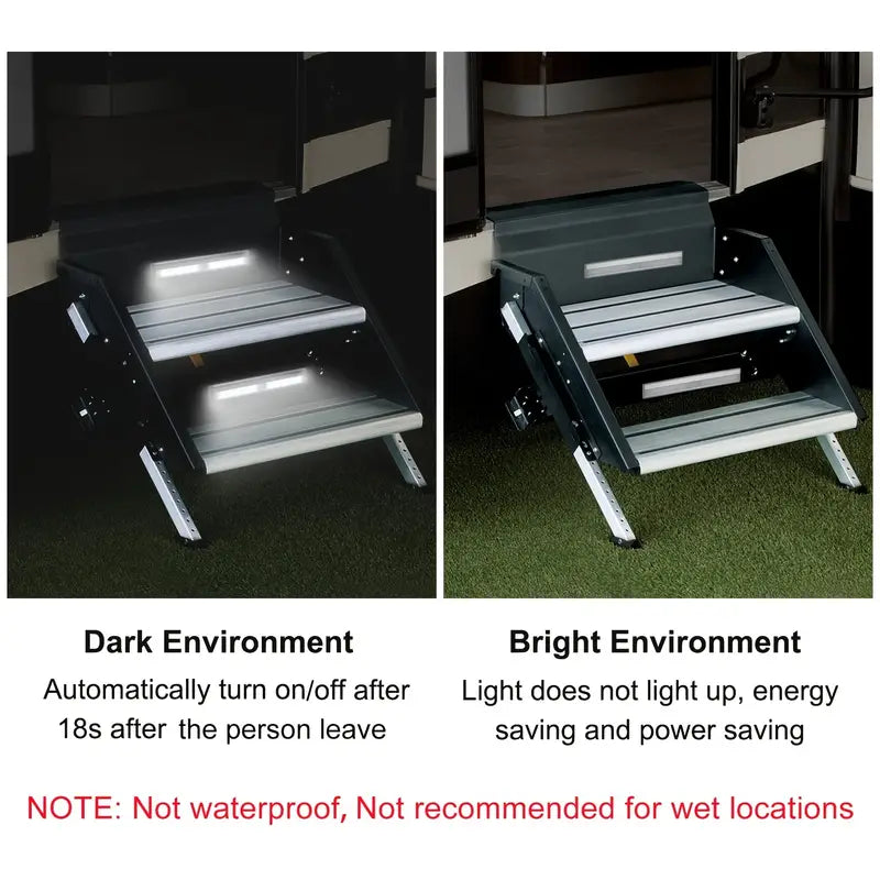 2pcs Motion Activated RV Step Lights, 10 LED Battery Powered Magnetic Night Light