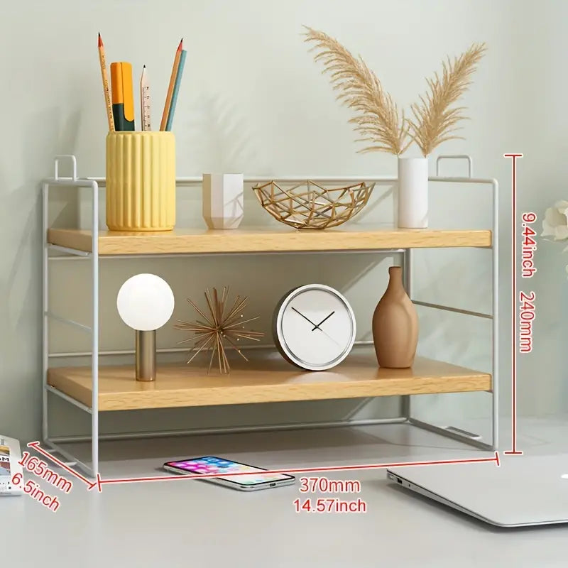Two tiers of organization await you with our desktop rack