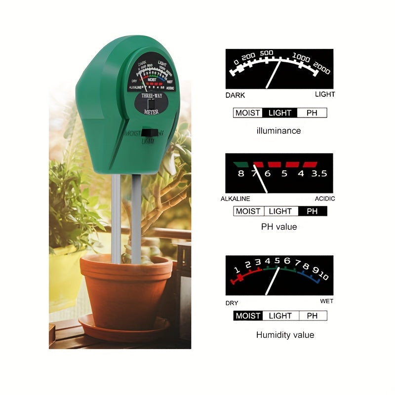 3-in-1 High-Precision Soil pH and Moisture Meter
