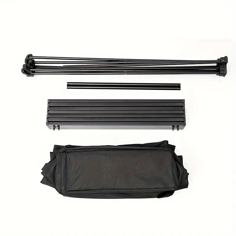 Portable Aluminum Alloy Folding Table for Outdoor Camping - Black
