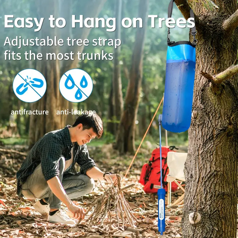 Filterwell 6L Gravity Water Filter Straw for Travel and Emergency