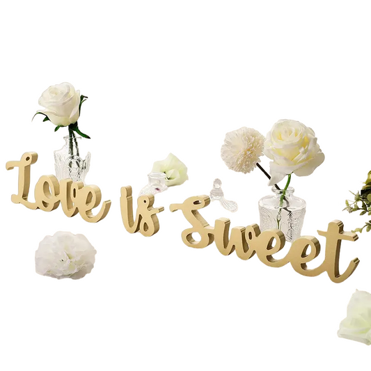 Love is Sweet Table Decor - Freestanding Wooden Love Sign