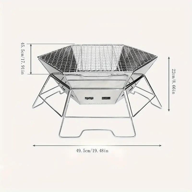 Hexagonal Stainless Steel Wood Stove