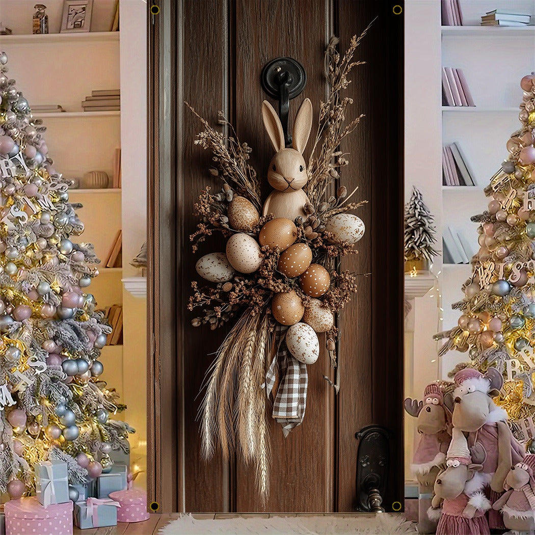 Rustic Farmhouse Easter Bunny Wreath Wall Decoration