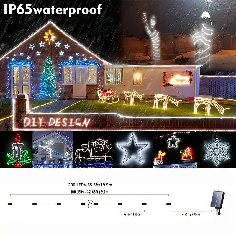 Twinkle Wonderland: Outdoor Christmas Solar Rope Lights