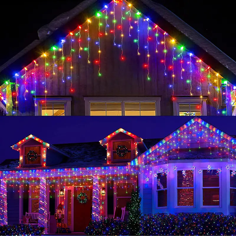 Sparkling Solar Snowfall: LED Icicle Lights for a Merry Christmas