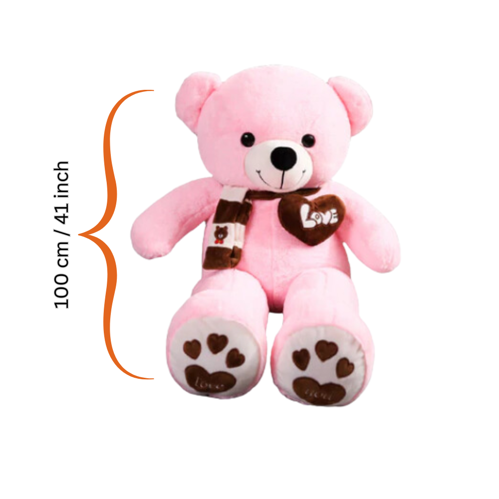 Huge 100cm Giant Pink Teddy Bear Soft Plush Cotton Scarf Bear Toy Doll Stuffed