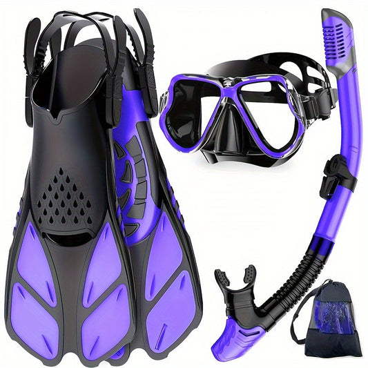 3-Piece Snorkeling Set with Fins and Mask