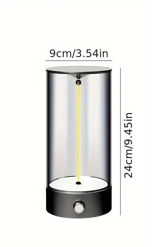 Magnetic LED Atmosphere Lamp with Three Levels of Brightness - Dark Silver- Large Size