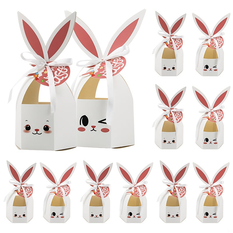 12pcs Easter Bunny Ear Gift Boxes, Spring Party Favors