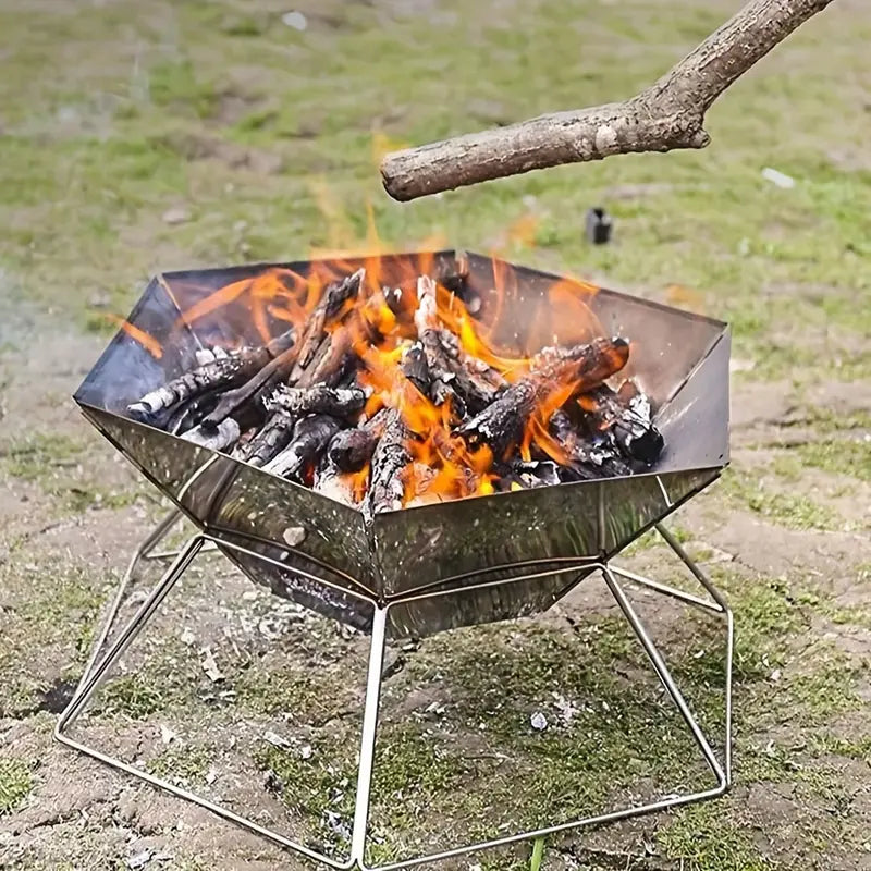 Foldable Stainless Steel Camping Charcoal Grill
