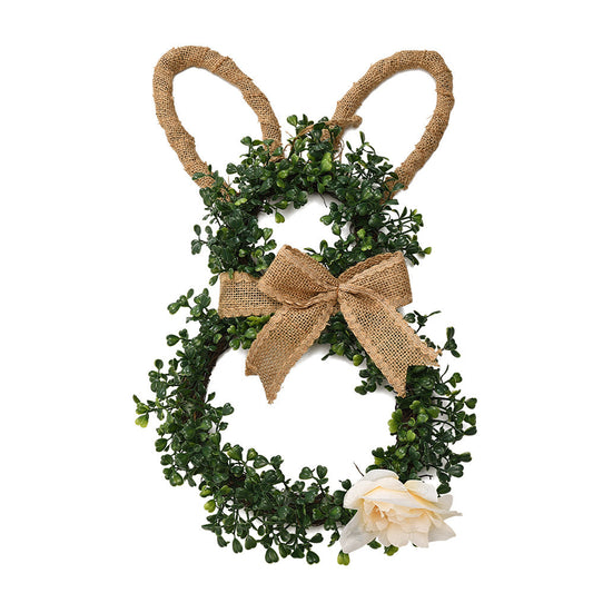 Spring Decor Easter Bunny-Themed Flower Wreath