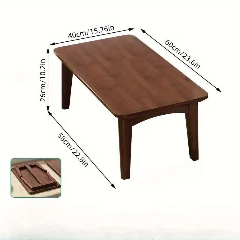 Foldable Bamboo End Table - 60 x 40 x 26 cm