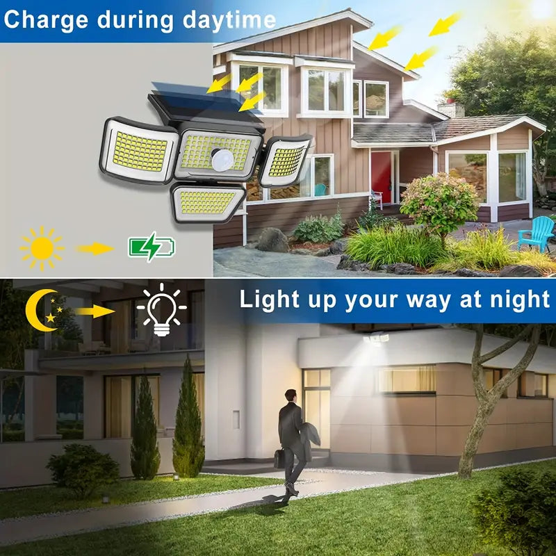 278LEDs Solar Outdoor Motion Sensor Security Flood Lights
