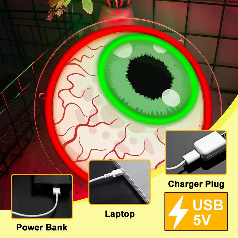 Eyeball Neon Sign - Wall-Mounted Light