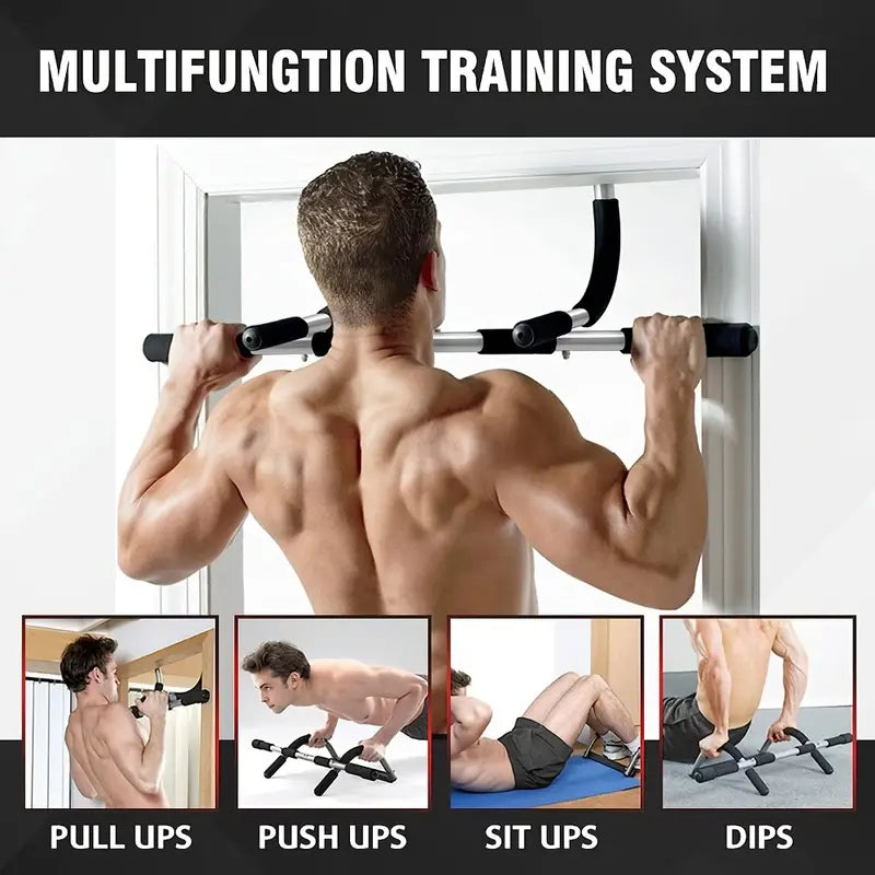 Multifunctional Pull-Up Bar Door Rack: Stainless Steel Upper Body Trainer