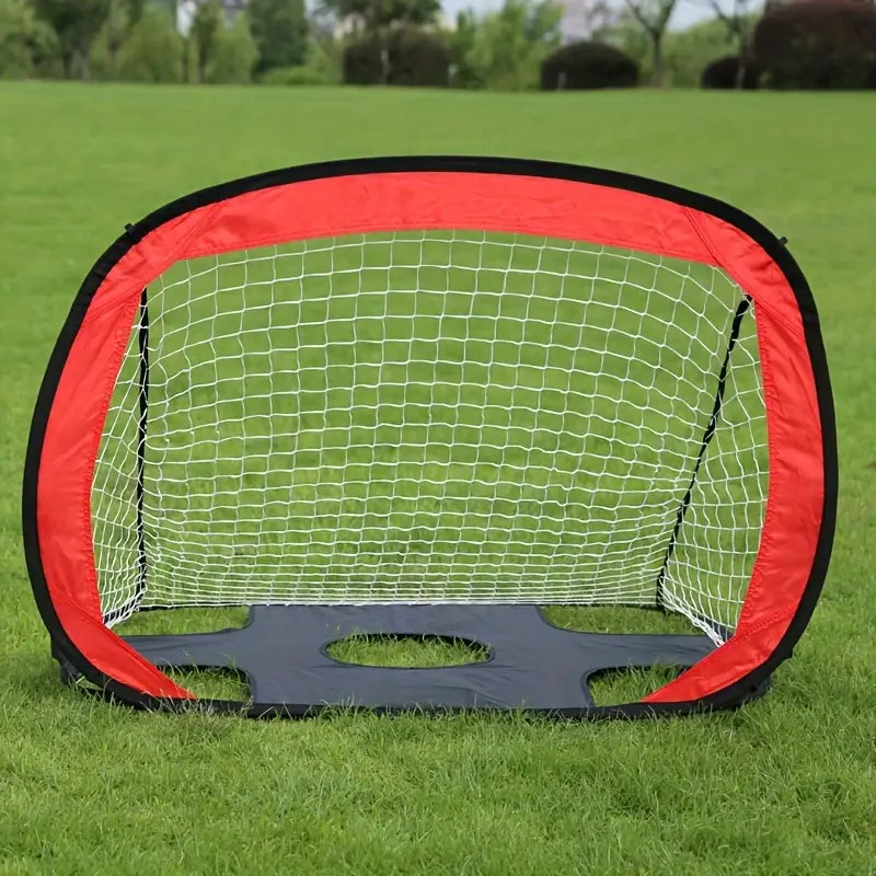 Portable Dual-Use Folding Soccer Goal - Red