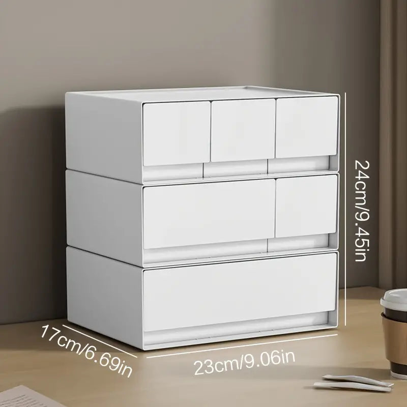 Stackable Bedroom Bedside Drawer Organizer - White (1pc)