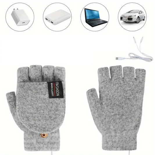 Winter Heated Gloves - Adjustable Temperature Cycling & Skiing Gloves (Gray)