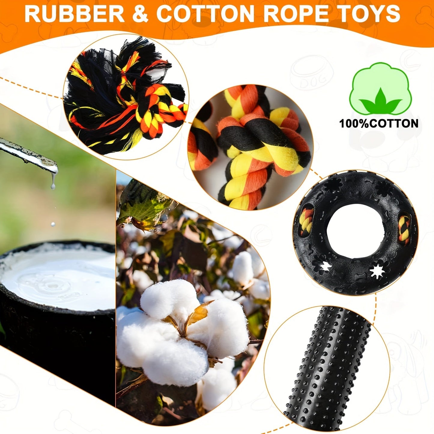 Dog Chew Toys for Small Breeds Rubber (6pcs)