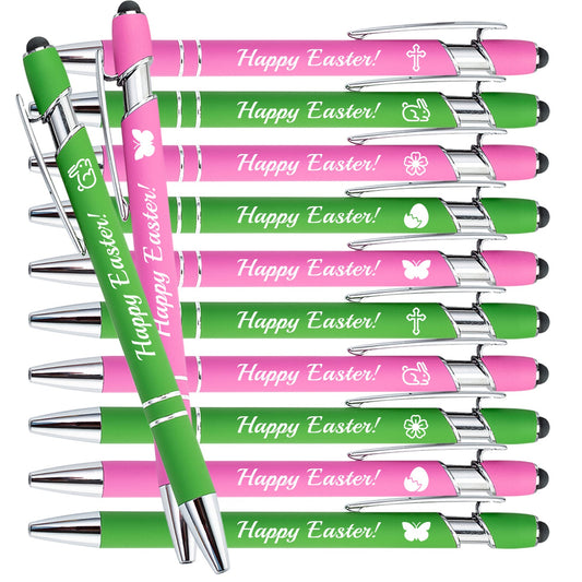 10pcs Happy Easter Engraved Ballpoint Pens