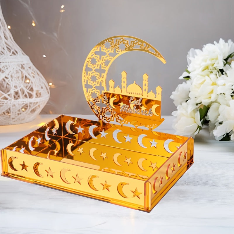 Elegant Crescent Moon & Star Acrylic Tray