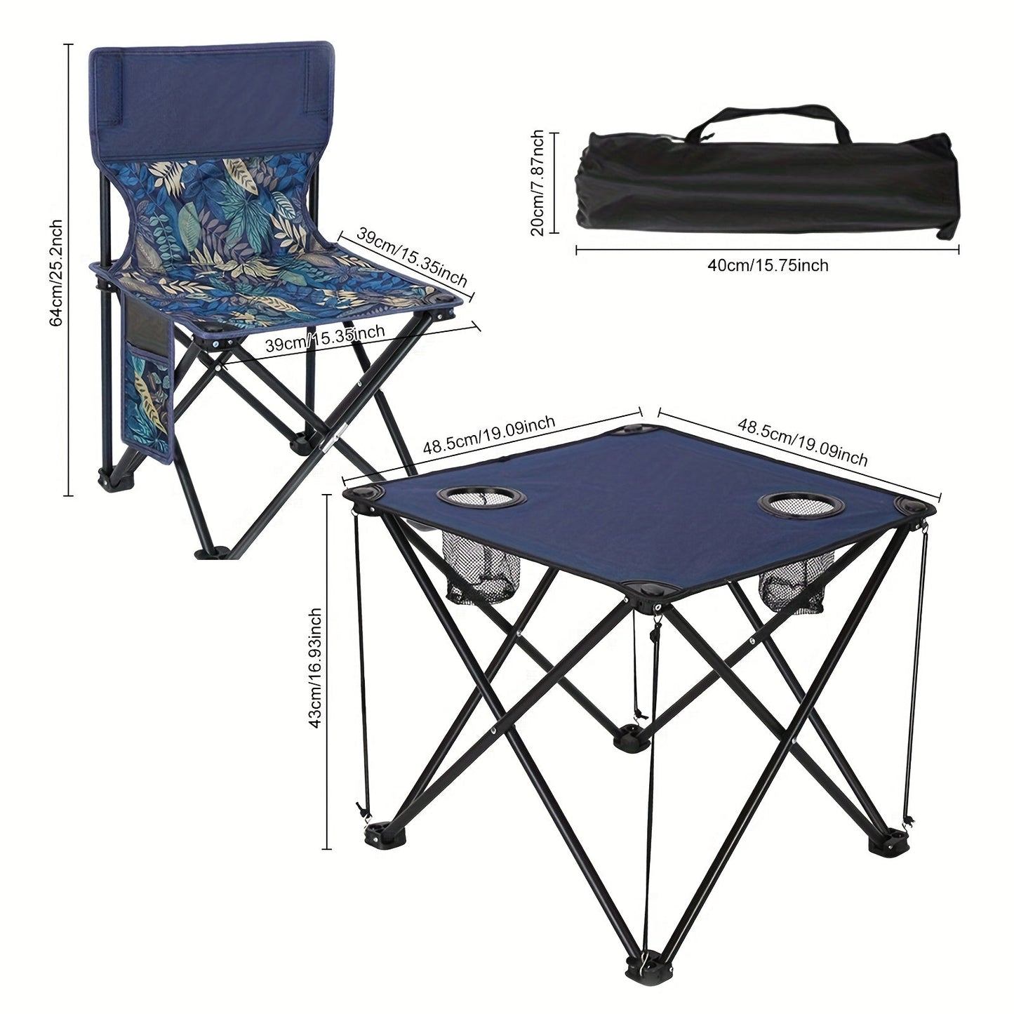 Outdoor Folding Table and Chairs Set (3pcs)