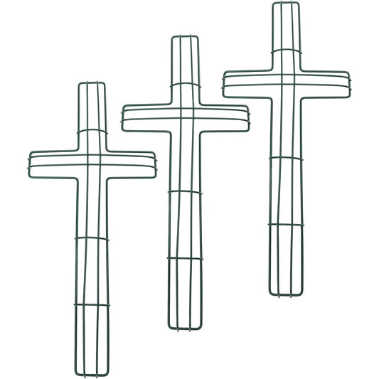 Wreath Form Iron Cross Frame  3-Piece