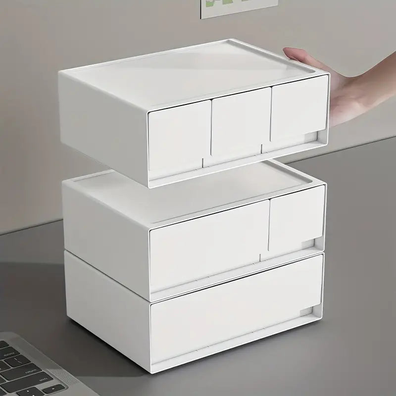 Stackable Bedroom Bedside Drawer Organizer - White (1pc)
