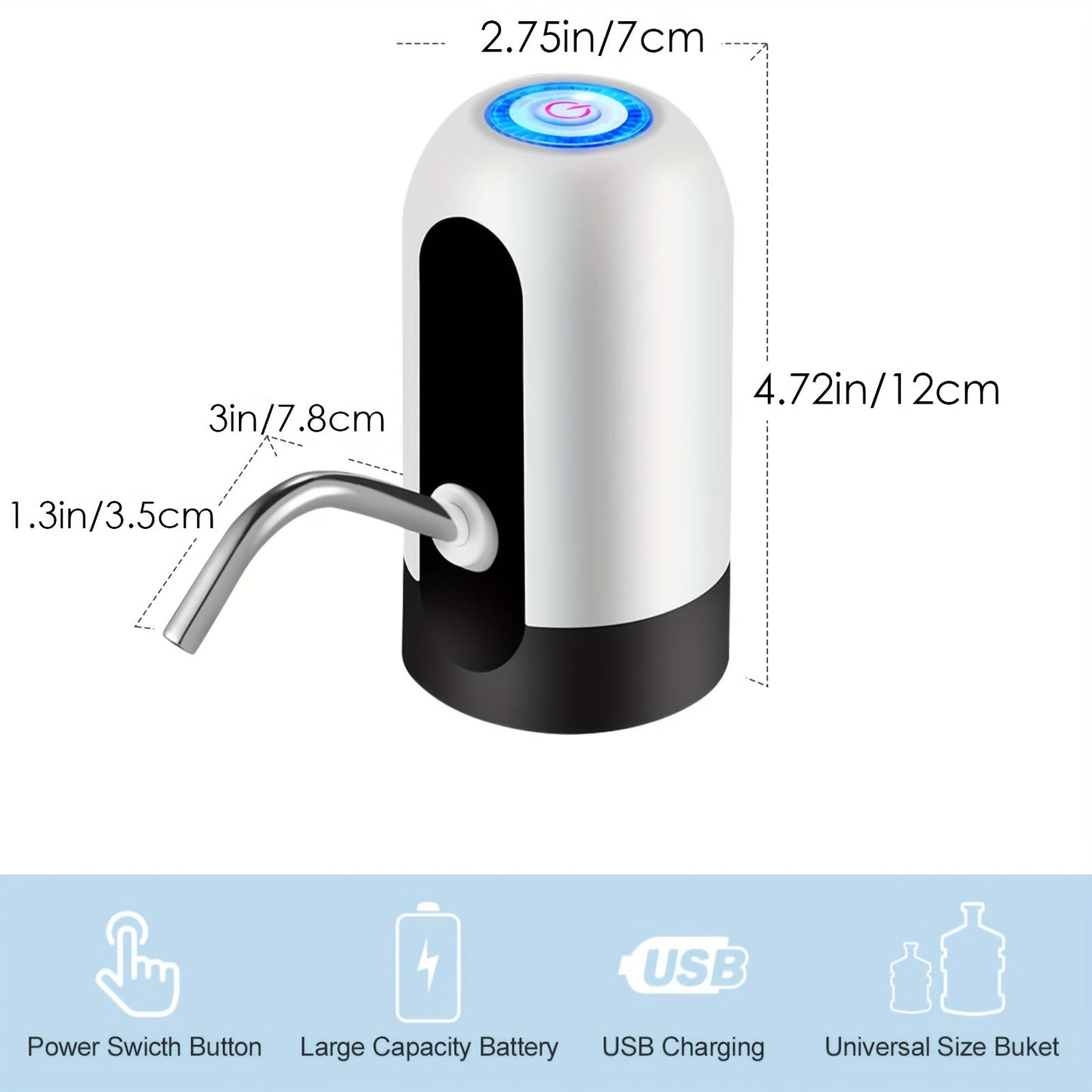 USB Rechargeable Electric Water Bottle Pump